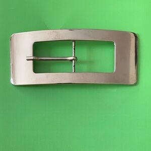 Made in Italy Oversized Polished Metal Belt Buckle